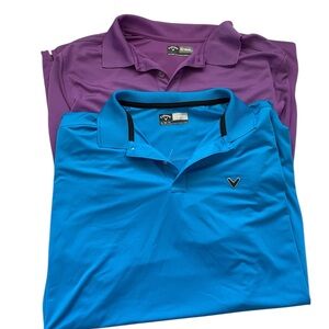 Callaway Men's Polo Shirts in Vibrant Blue and Rich Purple